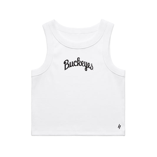 Buckeyes Script Cropped Tank