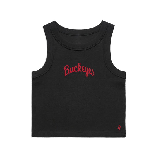 Buckeyes Script Cropped Tank