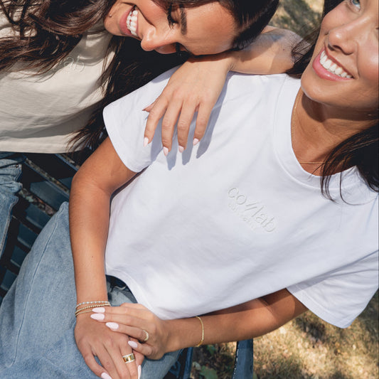 Co//lab Classic Crop Tee in White
