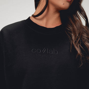 Co//lab Off-Duty Crewneck in Black