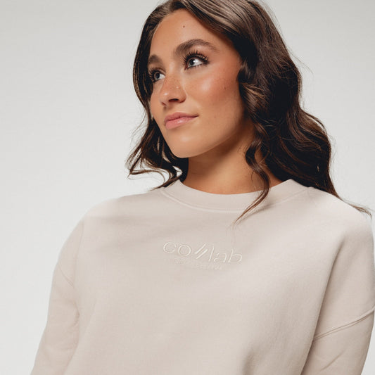 Co//lab Off-Duty Crewneck in Bone